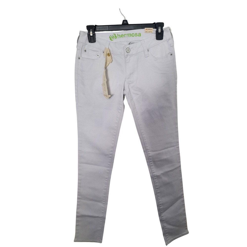 Bullhead Hermosa Super Skinny Jeans Women Size 3 White Low Rise Stretch Denim